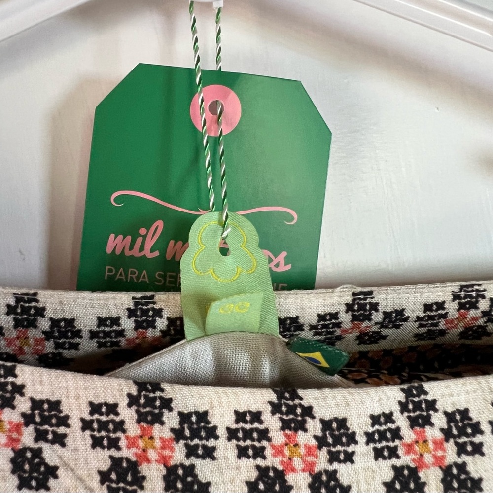 Farm Rio Mini Skirt Floral Cross Stitch pattern print - Size XL - Picture 7 of 7